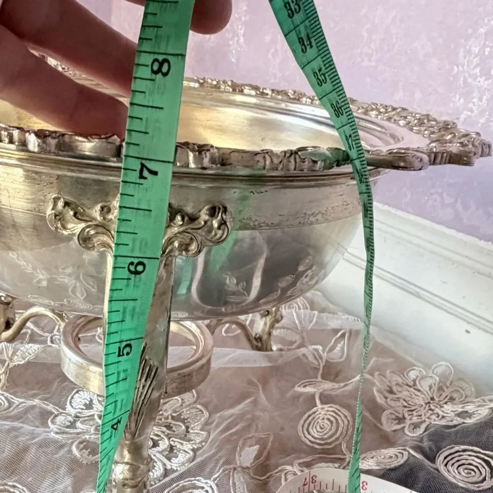 Elegant Silver Fondue Serveware Dish